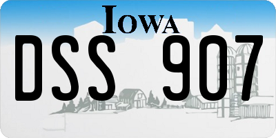 IA license plate DSS907