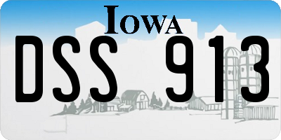 IA license plate DSS913