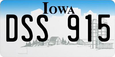 IA license plate DSS915