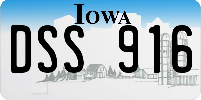IA license plate DSS916