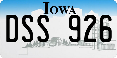 IA license plate DSS926