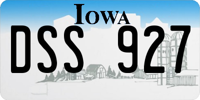 IA license plate DSS927