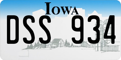 IA license plate DSS934