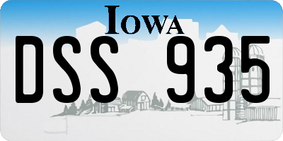 IA license plate DSS935