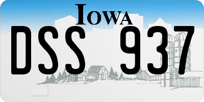 IA license plate DSS937
