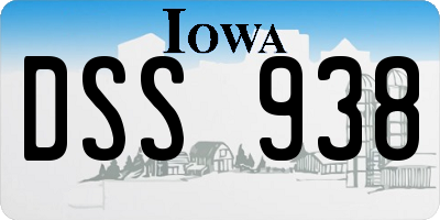 IA license plate DSS938