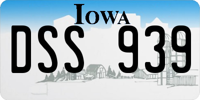 IA license plate DSS939