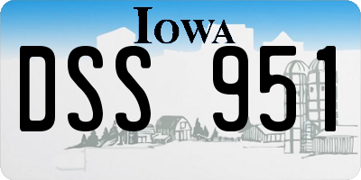 IA license plate DSS951
