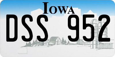 IA license plate DSS952