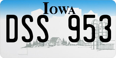 IA license plate DSS953