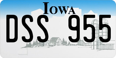 IA license plate DSS955