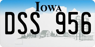 IA license plate DSS956