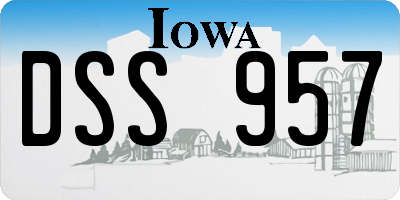 IA license plate DSS957