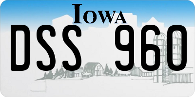 IA license plate DSS960