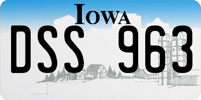 IA license plate DSS963