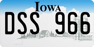 IA license plate DSS966