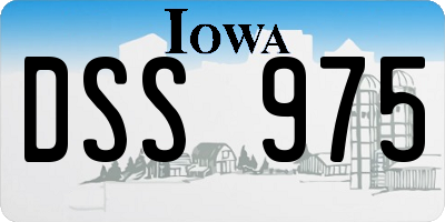 IA license plate DSS975