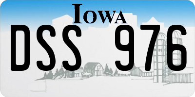 IA license plate DSS976
