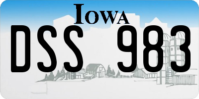 IA license plate DSS983
