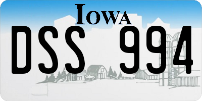 IA license plate DSS994