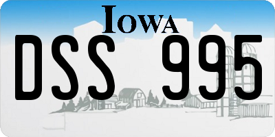 IA license plate DSS995