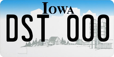IA license plate DST000