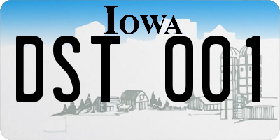 IA license plate DST001
