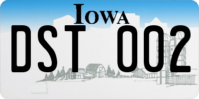 IA license plate DST002