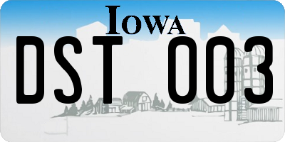 IA license plate DST003