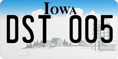 IA license plate DST005