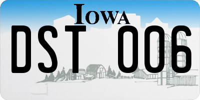 IA license plate DST006