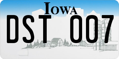 IA license plate DST007