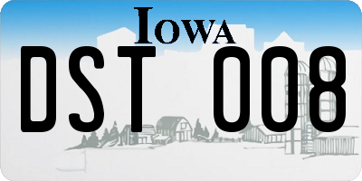 IA license plate DST008
