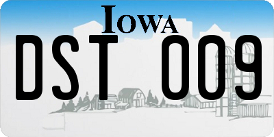 IA license plate DST009