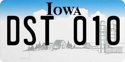 IA license plate DST010