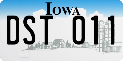 IA license plate DST011