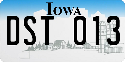 IA license plate DST013
