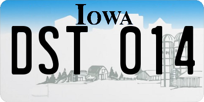 IA license plate DST014