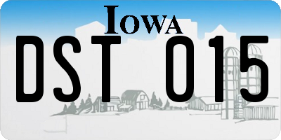 IA license plate DST015