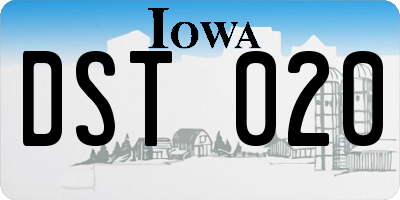 IA license plate DST020