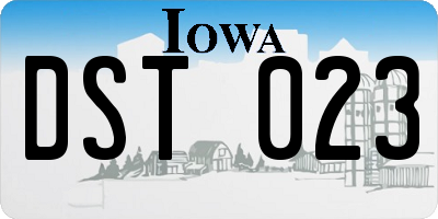 IA license plate DST023
