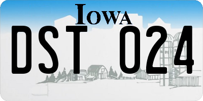 IA license plate DST024