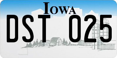 IA license plate DST025