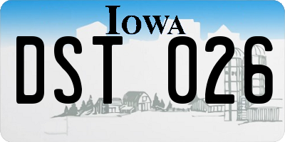 IA license plate DST026