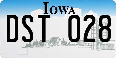 IA license plate DST028