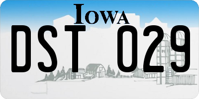 IA license plate DST029