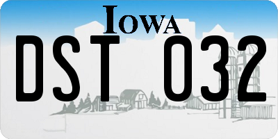 IA license plate DST032