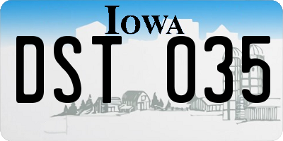 IA license plate DST035