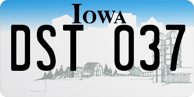 IA license plate DST037