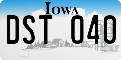 IA license plate DST040